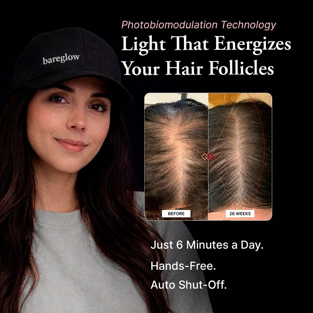 Bareglow IR (Near-Infrared) Therapy Cap | Fight Hair Loss, Regrow Thicker Hair