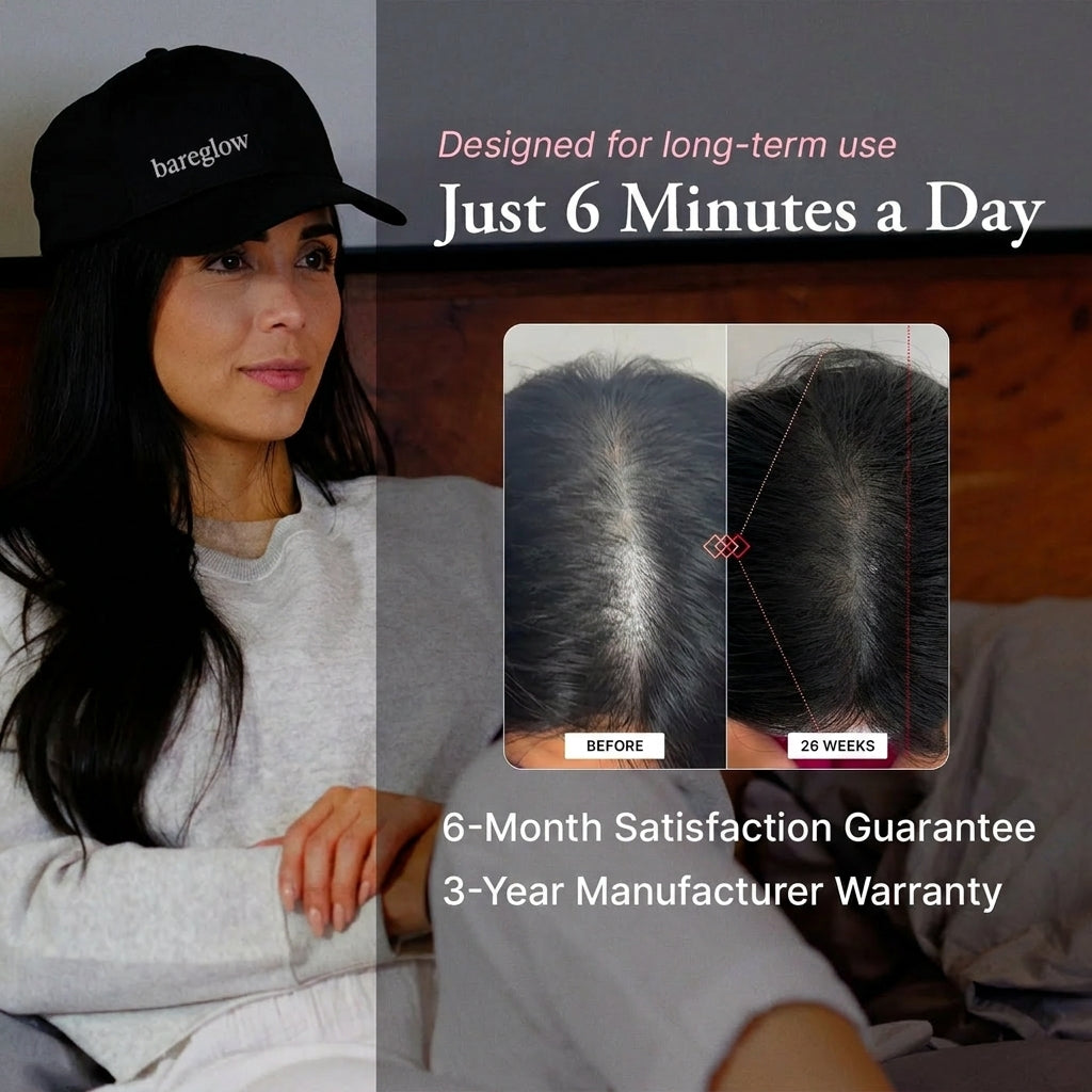 Bareglow IR (Near-Infrared) Therapy Cap | Fight Hair Loss, Regrow Thicker Hair